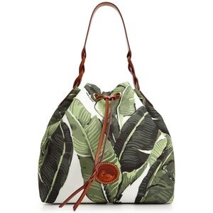 Dooney & Bourke Banana Leaves Drawstring Bucket Bag